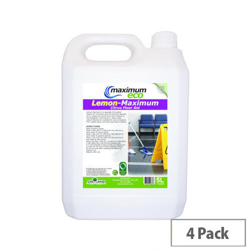 Maximum Eco Pack of 4Lemon Maximum Citrus Floor Gel 5 Litre