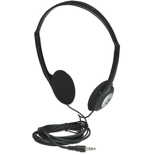 Manhattan Stereo Headphones with Adjustable Headband - For Music, Multimedia - 3.5mm Stereo Jack, Cable 2.2 m (6.5 ft.) - Black Manhattan Stereo Headphones with Adjustable Headband - For Music, Multimedia - 3.5mm Stereo Jack, Cable 2.2 m (6.5 ft.) - Black