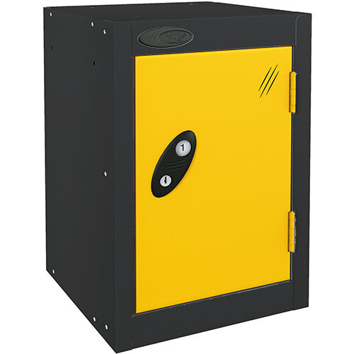 Probe Quarto 1 Door Locker Cam Lock ACTIVECOAT W305xD460xH480mm Black Body Yellow Door 7 Year Warranty