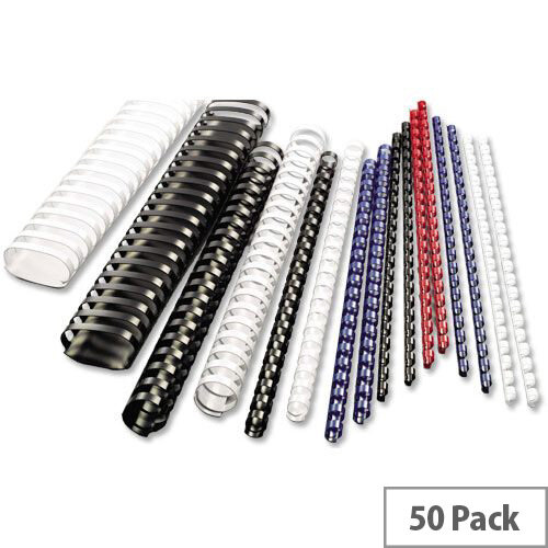 GBC Binding Combs Plastic 21 Ring 330 Sheets A4 38mm Black Pack 50 GBC Binding Combs Plastic 21 Ring 330 Sheets A4 38mm Black Pack 50