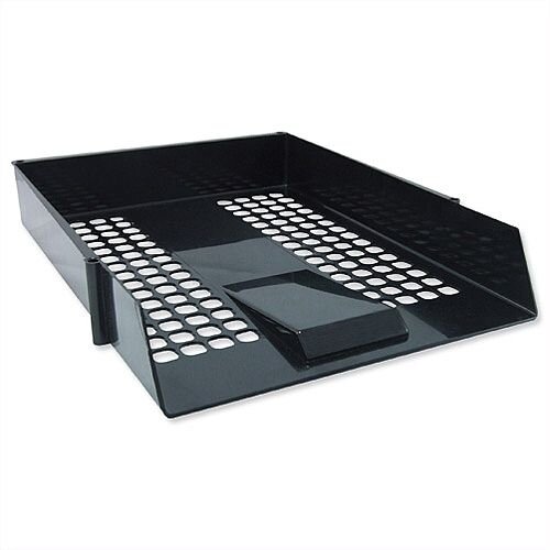 Avery Basics Black Letter Tray Stackable A4 Foolscap Ref 1132BLK Avery Basics Black Letter Tray Stackable A4 Foolscap Ref 1132BLK