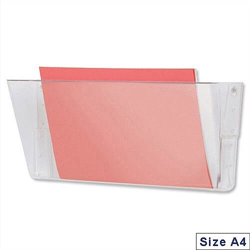Literature Wall Pocket Stackable A4 Landscape Crystal Deflecto Literature Wall Pocket Stackable A4 Landscape Crystal Deflecto