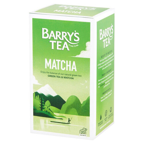 Barry's Matcha Tea Bags - Pack of 20, Green Tea Blend for Energy Boost