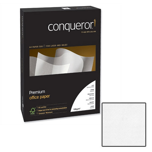 Conqueror Laid Texture Brilliant White Premium Paper A4 100gsm 500 Sheets