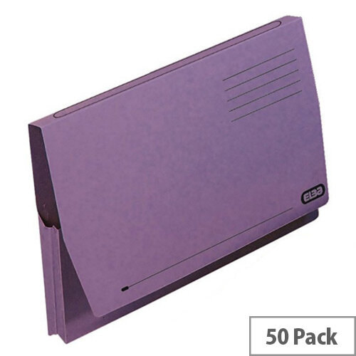 Elba Document Wallet Full Flap Foolscap Mauve Pack of 50 - Hunt Office ...