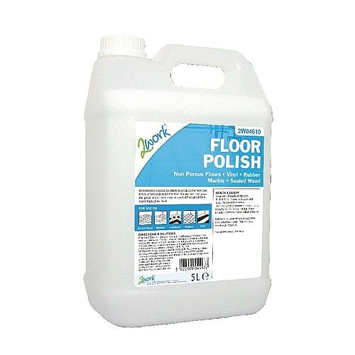 2Work Floor Polish Cleaner 5 Litre - protect the floor from scuffs and scratches - Ultra hard-wearing and with a good slip-resistance - suitable for use on all non-porous floors including vinyl, thermoplastic, linoleum, rubber, asphalt,