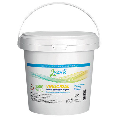 2Work Virucidal Surface Disinfectant Wipes Pack of 1000 2W07538 Hunt