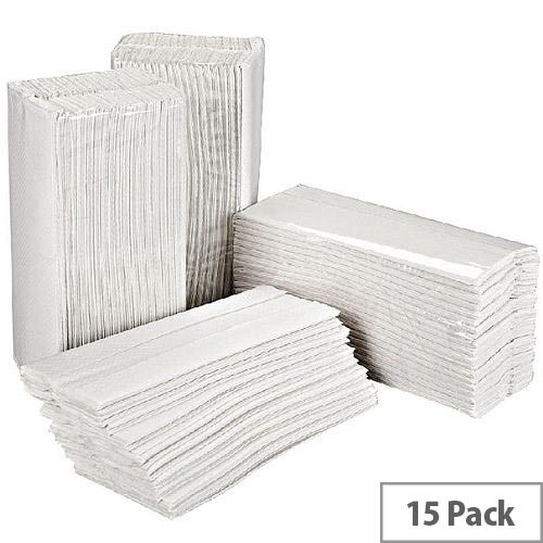 2Work 2-Ply C-Fold Hand Towels White 15 Sleeves (Pack of 2355) HC2W23VW