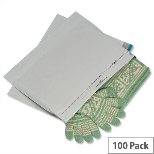 GoSecure 335 x 430mm Grey Light-Weight Polythene Protective Envelopes Pack 100