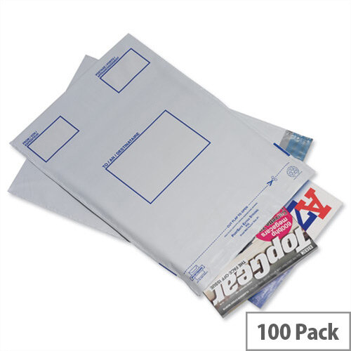 GoSecure Extra-Strong Polythene Envelope 595 x 430mm White Opaque Peel And Seal Pack 100