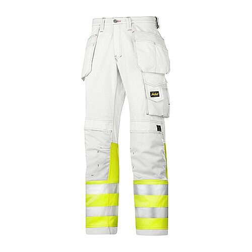 Snickers 3234 Painters High-Vis Trousers Class 1 Size 42 28"/32" White/Hi-Vis Yellow Snickers 3234 Painters High-Vis Trousers Class 1 Size 42 28"/32" White/Hi-Vis Yellow
