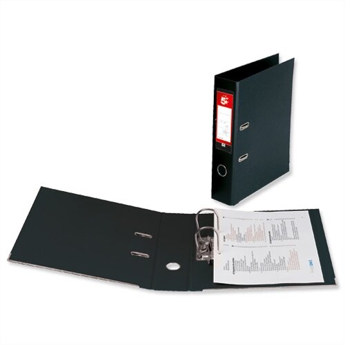 5 Star Office Lever Arch File Polypropylene Capacity 70mm A4 Black Pack ...