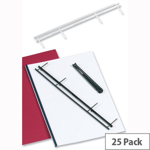 GBC Desktop Velobinder Binding Strips 25mm 4 Prongs Bind 200 Sheets A4 Blue 9741636 Pack 25