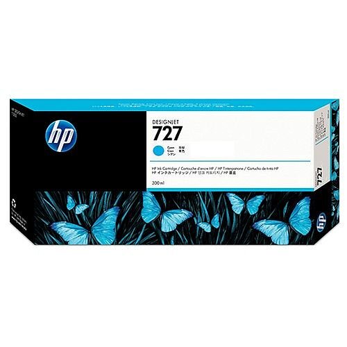 HP 727 Cyan (Dye) 300ml Original DesignJet Ink Cartridge F9J76A HP 727 Cyan (Dye) 300ml Original DesignJet Ink Cartridge F9J76A