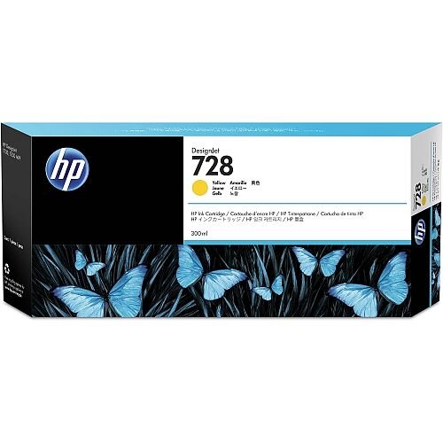 HP 728 Yellow (Dye) 300ml Original DesignJet Ink Cartridge F9K15A