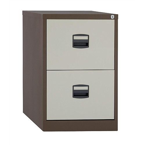 2 Drawer Steel Filing Cabinet Lockable Brown &Cream Trexus By Bisley 2 Drawer Steel Filing Cabinet Lockable Brown &Cream Trexus By Bisley