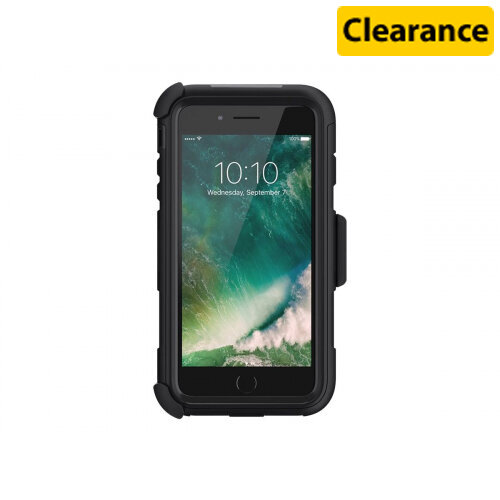 Griffin Survivor Summit Case - Rugged Back Cover for iPhone 7 Plus, Silicone/Polycarbonate, Black/Clear, thermoplastic elastomer (TPE)