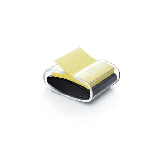 Post-it Z-Notes PRO Dispenser, Black + 1 Pad Super Sticky Z-Notes, Canary Yellow, 76 mm x 76 mm