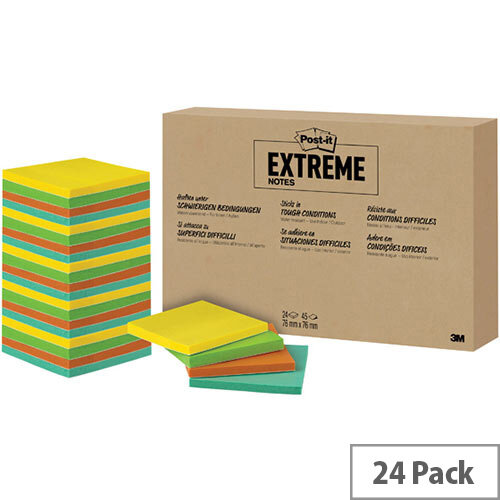 Post-it Notes Extreme 76 x 76mm Assorted Pack of 24 EXT33M-24-EU1