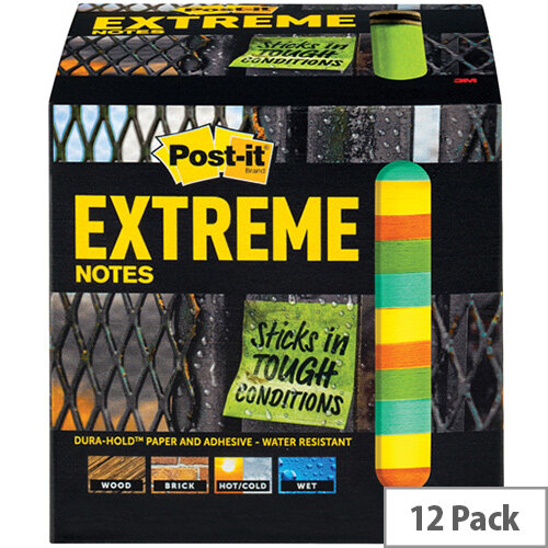 Post-it Notes Extreme 76 x 76mm Assorted Pack of 12 EXT33M-12-UKSP