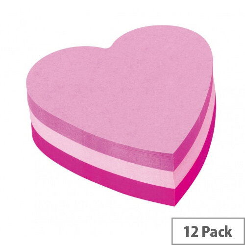 3M Post-it Die cut Cube Heart Pink 225 Sheets Pack of 12 2007H 3M Post-it Die cut Cube Heart Pink 225 Sheets Pack of 12 2007H