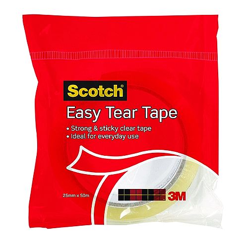 3M Scotch Easy Tear Clear Everyday Tape 24mmx50m Single Roll GT500077224 3M Scotch Easy Tear Clear Everyday Tape 24mmx50m Single Roll GT500077224