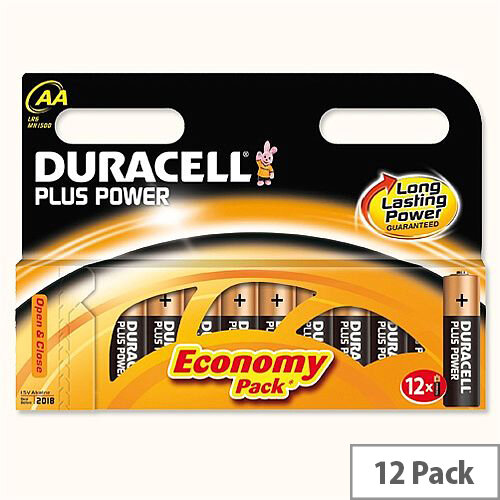 Duracell Plus Power AA Alkaline Battery 1.5V (Pack 12) 081275378