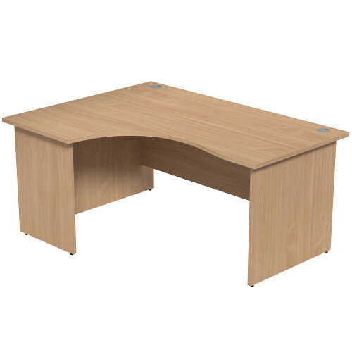 Radial Office Desk Panelled Left Hand W1600xD1200xH725mm Beech Ashford