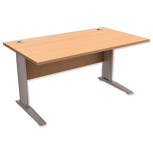 Cantilever Office Desk Rectangular W1400xD800xH725mm Beech Komo Cantilever Office Desk Rectangular W1400xD800xH725mm Beech Komo