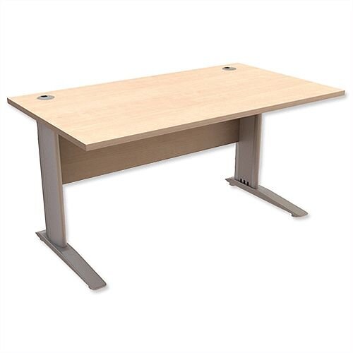 Cantilever Office Desk Rectangular W1400xD800xH725mm Maple Komo Cantilever Office Desk Rectangular W1400xD800xH725mm Maple Komo