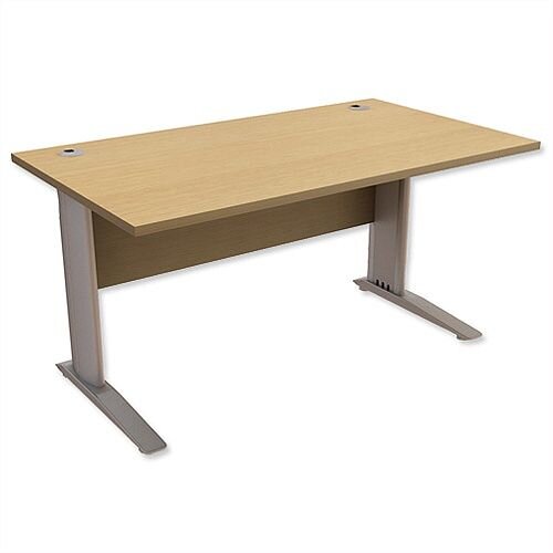 Cantilever Office Desk Rectangular W1400xD800xH725mm Urban Oak Komo Cantilever Office Desk Rectangular W1400xD800xH725mm Urban Oak Komo