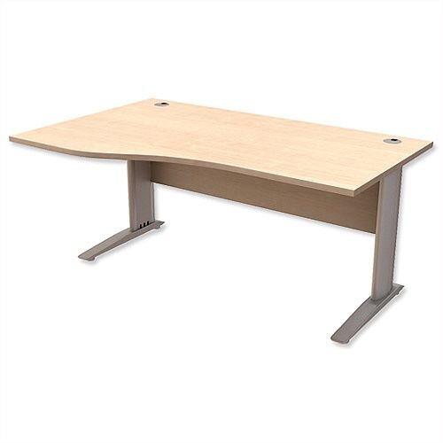 Komo Cantilever Wave Office Desk Left Hand W1600xD1000-800xH725mm Maple Komo Cantilever Wave Office Desk Left Hand W1600xD1000-800xH725mm Maple