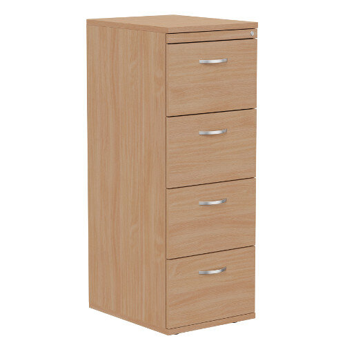 Kito 4-Drawer Wooden Filing Cabinet in Beech Height 1320mm Kito 4-Drawer Wooden Filing Cabinet in Beech Height 1320mm
