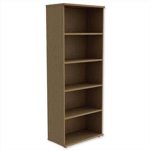 Tall Bookcase With Adjustable Shelves and Floor-leveller Feet W800xD420xH1850mm Urban Oak Kito Tall Bookcase With Adjustable Shelves and Floor-leveller Feet W800xD420xH1850mm Urban Oak Kito