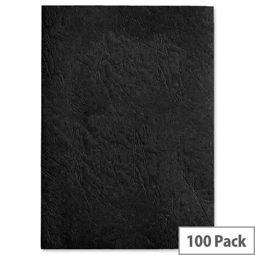 GBC Antelope Binding Covers Leather-look Plain A4 Black Pack 100 GBC Antelope Binding Covers Leather-look Plain A4 Black Pack 100