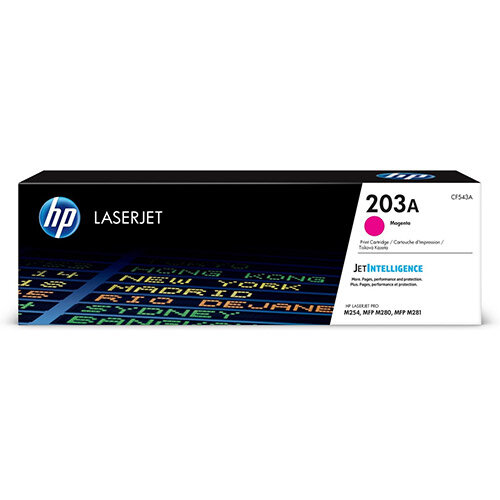 HP 203A - Magenta - original - LaserJet - toner cartridge (CF543A) - for Color LaserJet Pro M254dw, M254nw, MFP M280nw, MFP M281cdw, MFP M281fdn, MFP M281fdw HP 203A - Magenta - original - LaserJet - toner cartridge (CF543A) - for Color LaserJet Pro M254dw, M254nw, MFP M280nw, MFP M281cdw, MFP M281fdn, MFP M281fdw