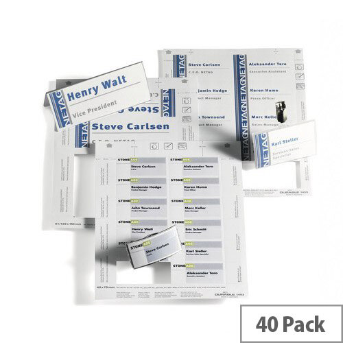 Durable Table Name Holder Inserts 63 x 150mm Pack 40