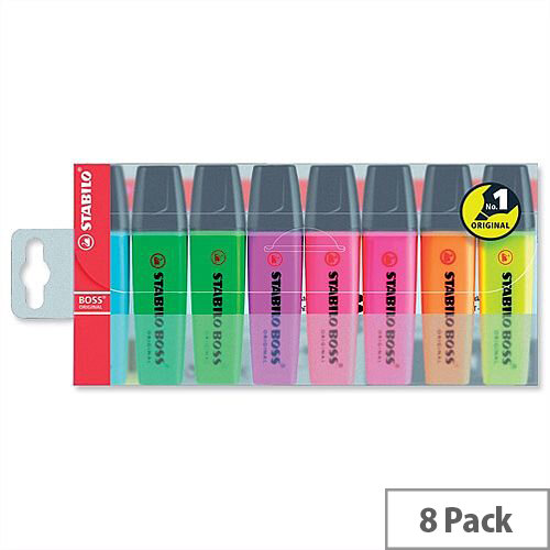 Stabilo Boss Highlighters Assorted Colour Pens Wallet Pack 8 Stabilo Boss Highlighters Assorted Colour Pens Wallet Pack 8