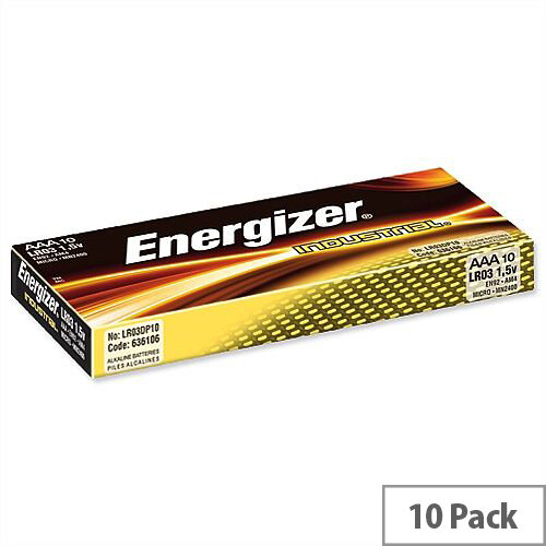 Energizer Industria AAA Battery 1.5V Long Life LR03 (Pack 10) 636106 Energizer Industria AAA Battery 1.5V Long Life LR03 (Pack 10) 636106