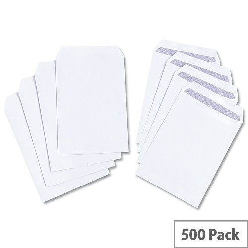 White Box C5 Envelopes Pocket Self Seal 100gsm White Pack 500