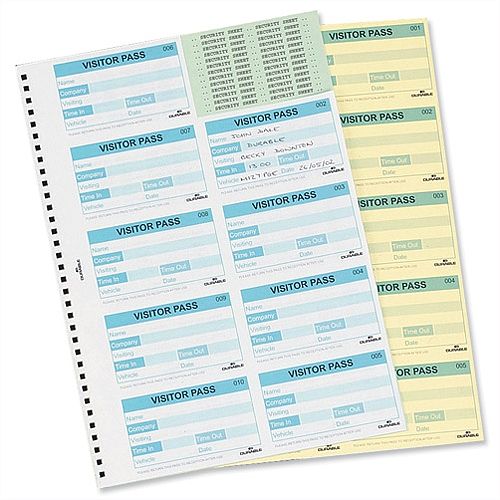 Durable Visitors Book Refill of 300 W90xH60mm Badge Inserts 1466/00 Durable Visitors Book Refill of 300 W90xH60mm Badge Inserts 1466/00