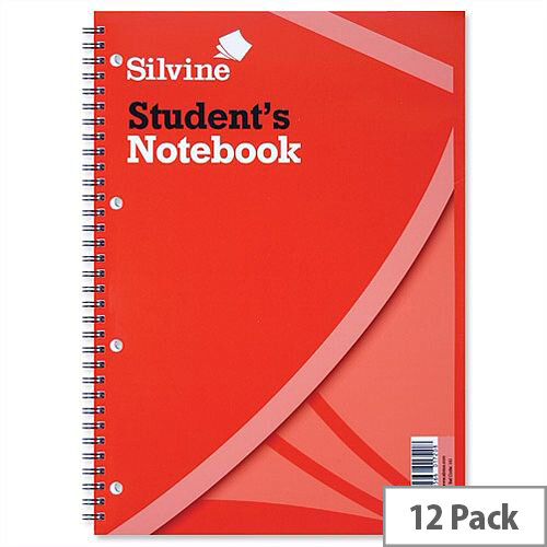 Silvine Student's Spiral Notebook Soft Cover 60 Sheets 297 x 210mm 141 Pack 12 Silvine Student's Spiral Notebook Soft Cover 60 Sheets 297 x 210mm 141 Pack 12