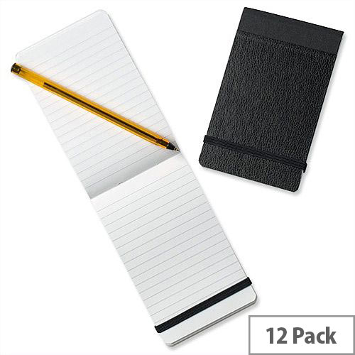 Silvine 82mm x 127mm Pocket Notebook Pack Of 12 With Elasticated Closure For Security. Stylish &Compact With Stiff Black Covers. Ideal For Note-Taking On The Go. Silvine 82mm x 127mm Pocket Notebook Pack Of 12 With Elasticated Closure For Security. Stylish &Compact With Stiff Black Covers. Ideal For Note-Taking On The Go.