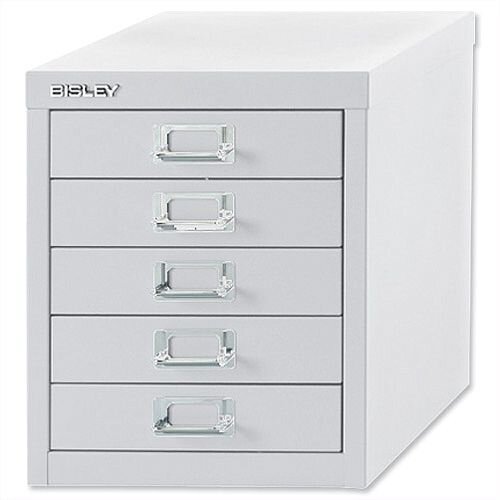 Bisley Multi-Drawer Cabinet 12 inches 5 Drawer Non-Locking Chalk White 12/5