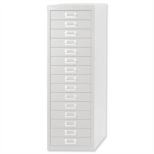 Bisley 15 Drawer Steel Storage Cabinet Chalk White