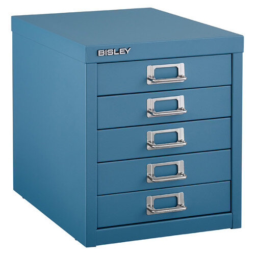 Bisley Multi-Drawer Cabinet 12 inches 5 Drawer Non-Locking Doulton Blue 12/5