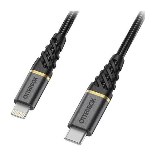 OtterBox Premium Lightning cable to USB Cable - Lightning (M) to USB-C (M) - Length 1 metre - Colour: Glamour Black - Designed for Apple iPad/iPhone/iPod (Lightning) OtterBox Premium Lightning cable to USB Cable - Lightning (M) to USB-C (M) - Length 1 metre - Colour: Glamour Black - Designed for Apple iPad/iPhone/iPod (Lightning)