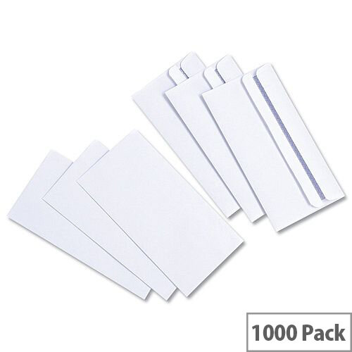 White Box White DL Envelopes Self Seal Wallet 80gsm Pack of 1000