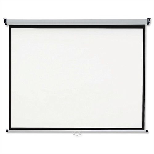 Nobo W1500 x H1138mm Wall Projection Screen for DLP LCD 4:3 Format Black-bordered 1902391