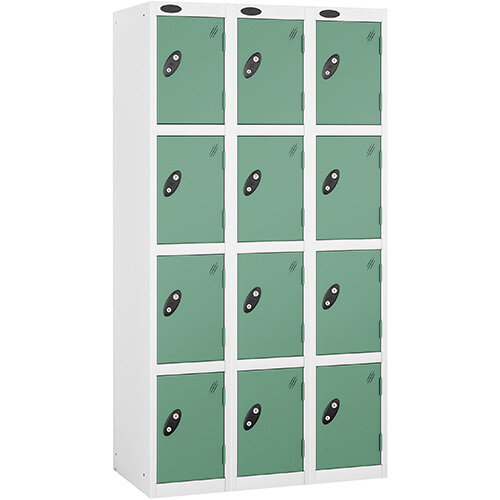 Probe 4 Door Locker Cam Lock ACTIVECOAT W305xD305xH1780mm Nest Of 3 White Body Jade Door 7 Year Warranty